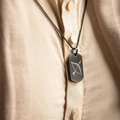 Ram Baan Microcarved Tag Necklace